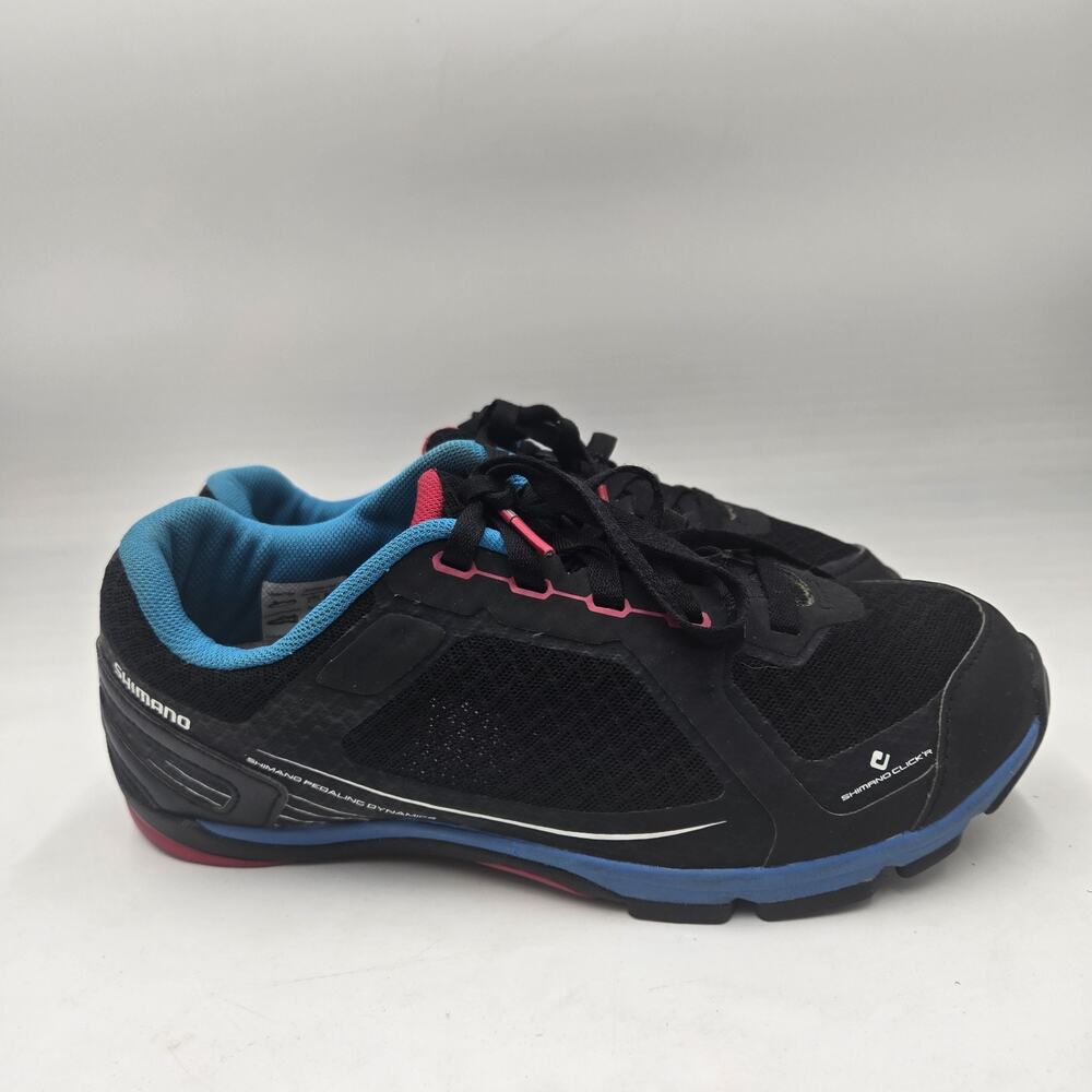 Shimano S CW41L Click R Bike Black Mesh Lace Up Cycling Bike Shoes Womens 9.5